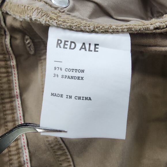 Red Ale By Alesbury Pants Mens 32/34 Tan Slim Straight Bedford Corduroy Office - Picture 5 of 12